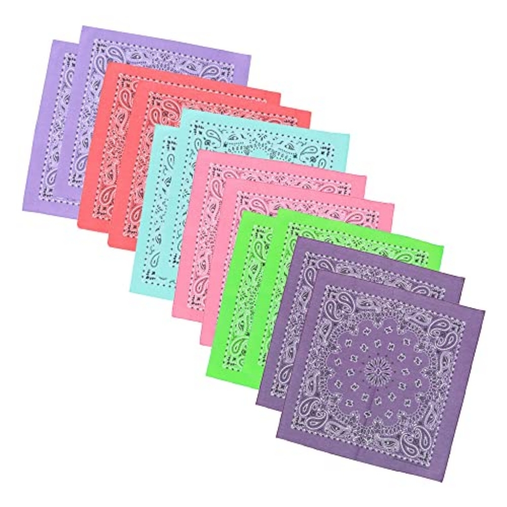 CTM® Cotton Kitchen Sink Paisley Print Bandana Set (Pack Of 12) Multi-Color